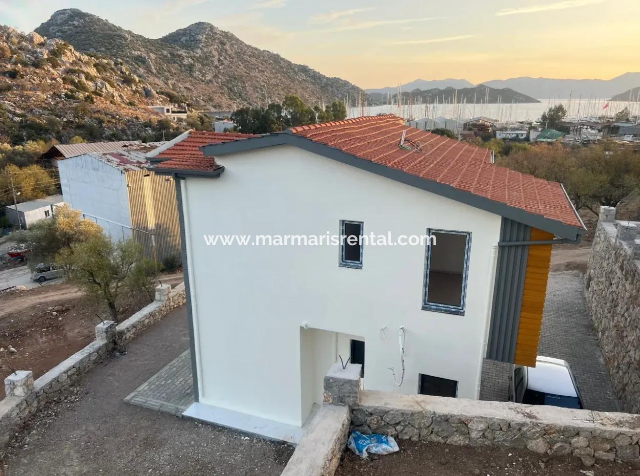 Villa Zum Verkauf In Marmaris Bozburun Nachbarschaft Mit Meerblick, Freistehendem Garten, Parkplatz