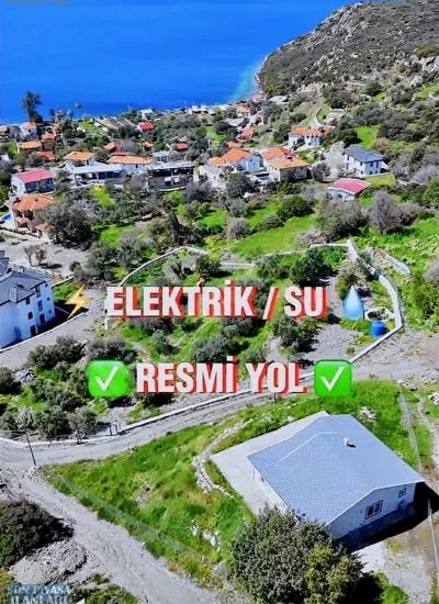 Im Dorf Söğüt Mit Blick Auf Die Insel Simi Und Das Meer, Ökologischer Tourismus, Bebaubare 2100 M2 Land
