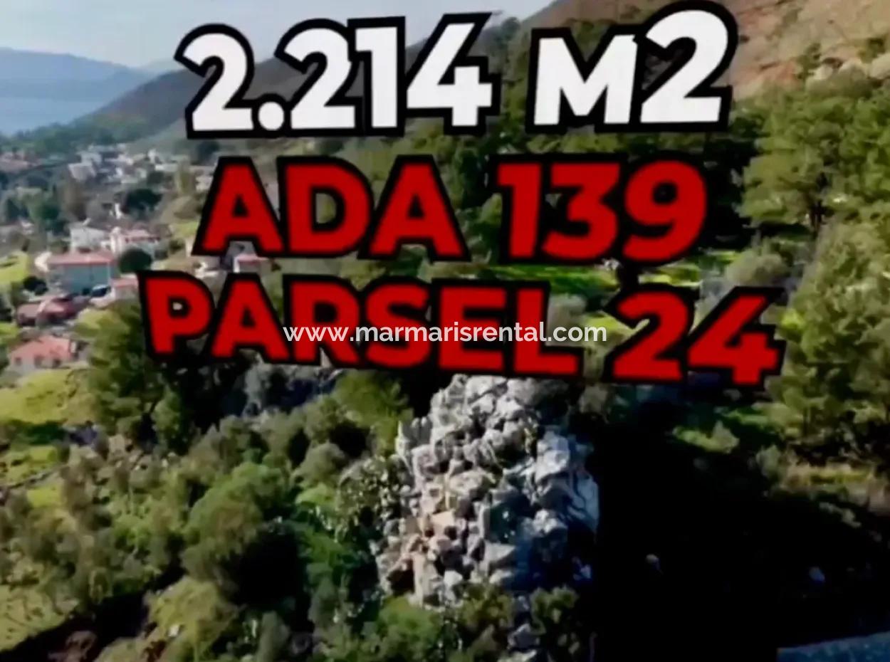 Land For Sale In Marmaris Hisarönü Village In A Residential Area Of 2200 M2 With Sea View