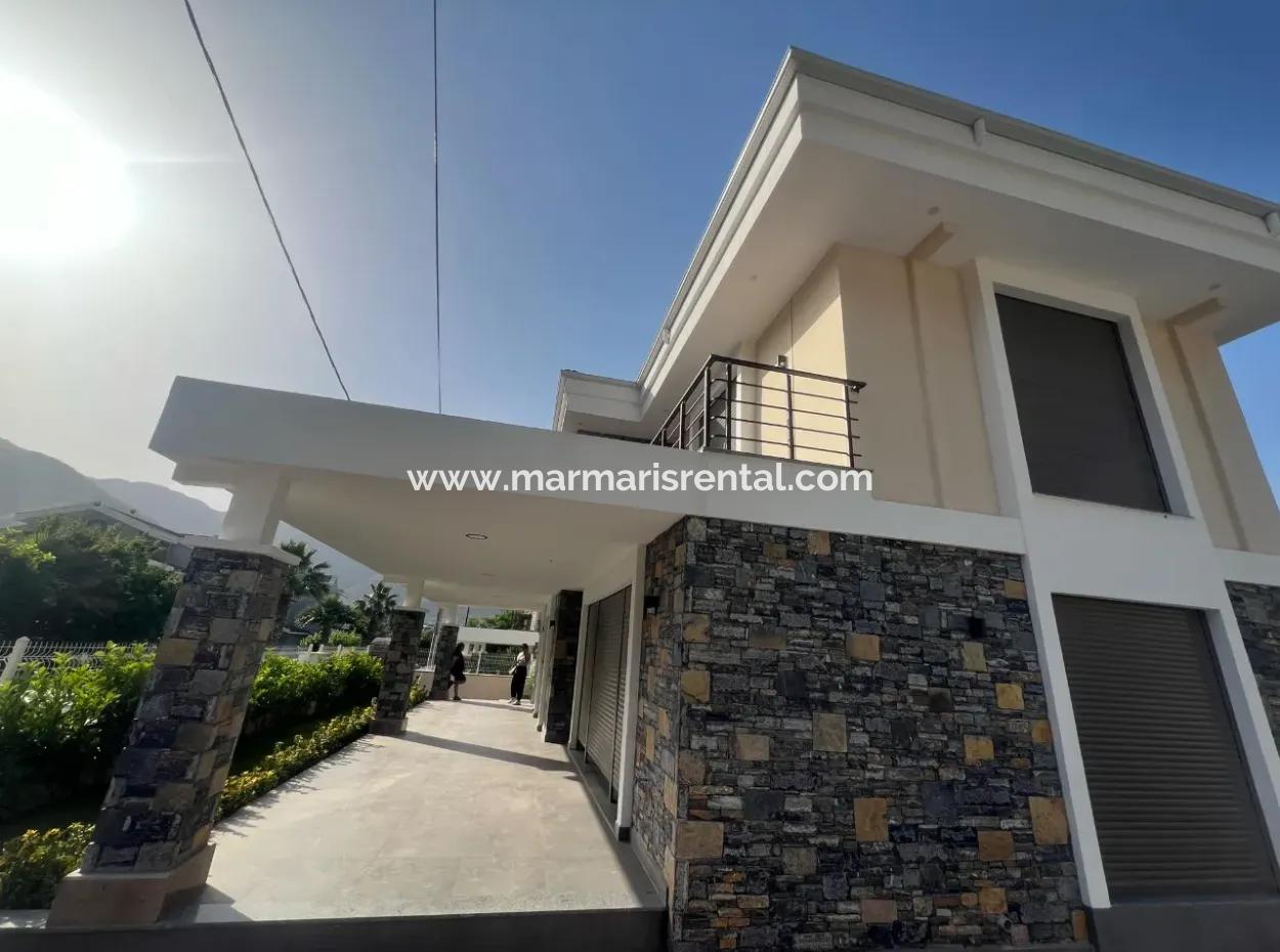 New Building With Detached Swimming Pool Close To The Sea In Icmeler Neighborhood Of Marmaris District 3 Rooms 1 Living Room 3 Bathrooms 200M2 Ultra Luxury Villa For Sale On A Plot Of 350M2