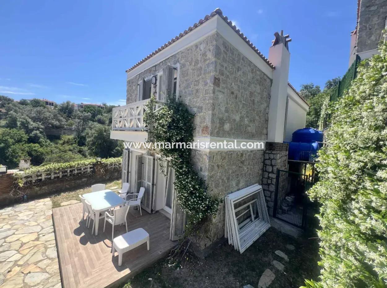 3 Rooms 1 Living Room 140M2 2 Villas For Sale With Swimming Pool With Magnificent Sea View In Selimiye Neighborhood Of Marmaris District