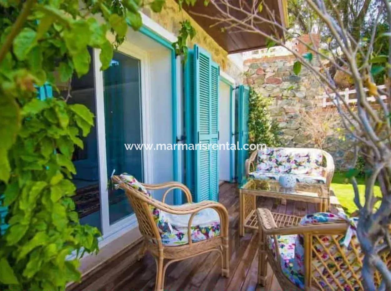 3 Rooms 1 Living Room 140M2 2 Villas For Sale With Swimming Pool With Magnificent Sea View In Selimiye Neighborhood Of Marmaris District