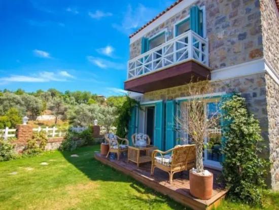 3 Rooms 1 Living Room 140M2 2 Villas For Sale With Swimming Pool With Magnificent Sea View In Selimiye Neighborhood Of Marmaris District