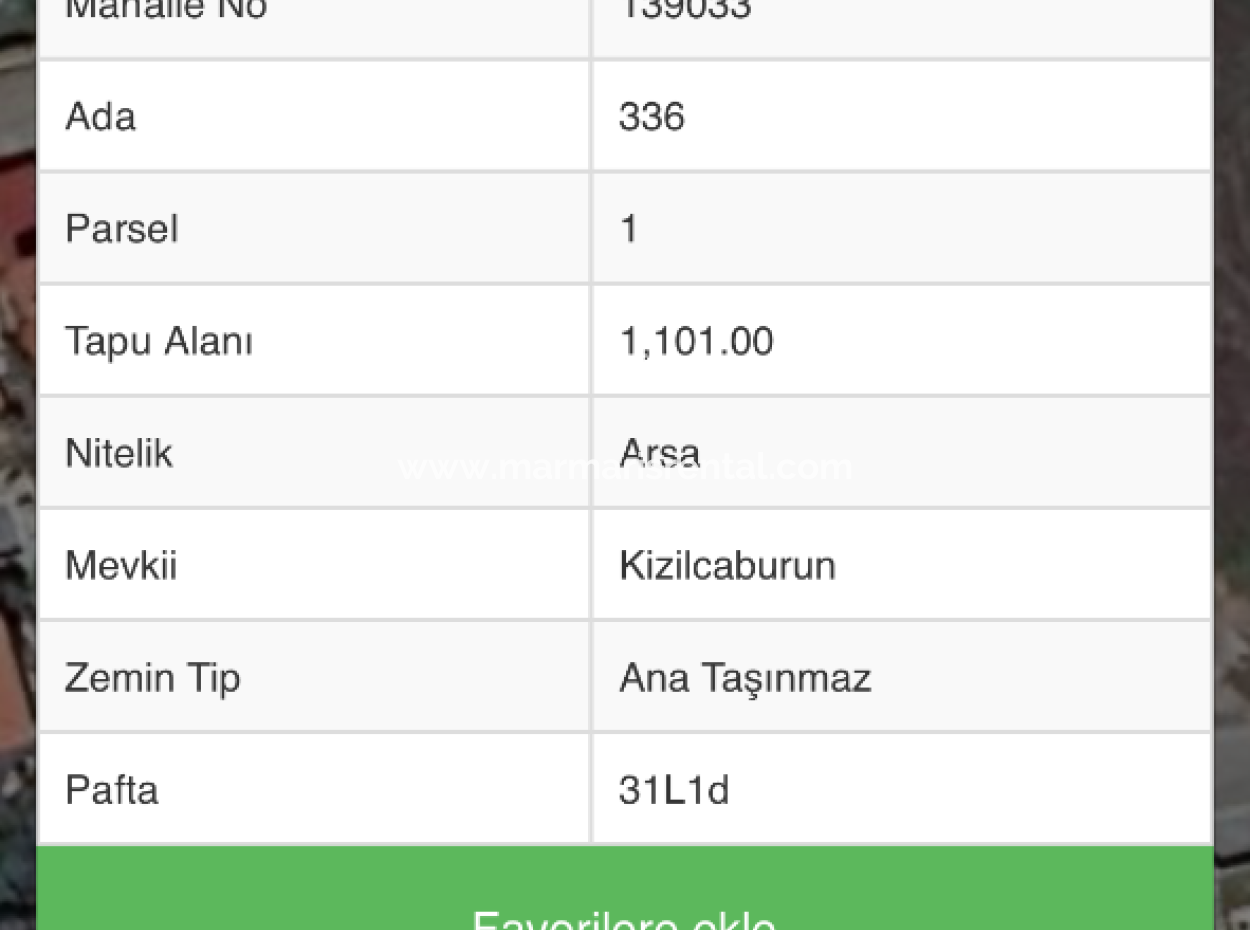 Marmaris Merkezinde İmarlı 1100 M2 Satılık Arsa